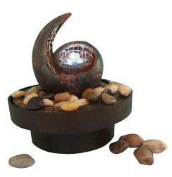 中国 植木鉢が付いている旧式な銅色の装飾的なテーブルの上水噴水 サプライヤー