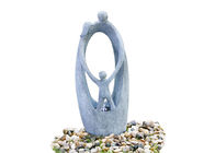 29"マグネーシア材料の彫像の庭水噴水三人家族 