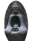 彫像水噴水仏37"、クリスタル・ボールが付いている大きい仏水特徴
